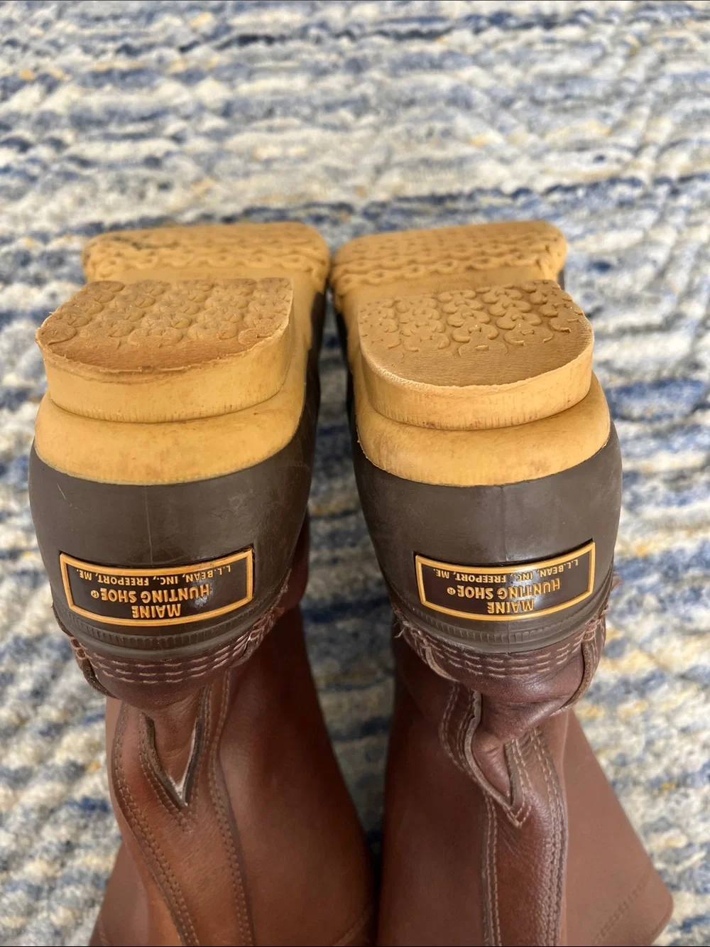 Men's L.L. Bean, Maine hunting shoe Brown Leather Lace-Up Duck Boots size 10